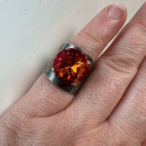 Sabika ring- size 6, bright pink/orange